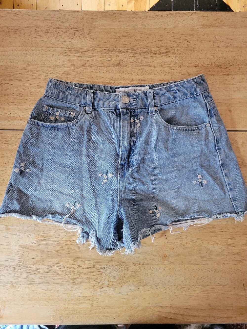 Distressed Blue Jean Short
